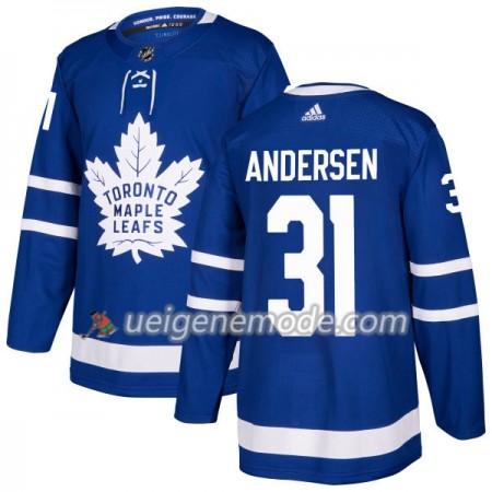 Herren Eishockey Toronto Maple Leafs Trikot FRoterik Andersen 31 Adidas 2017-2018 Blau Authentic